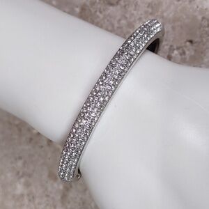 Brighton Pave` Crystal Dome/Hinged Bracelet